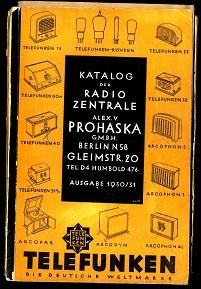 Katalog der Radiozentrale Alex V. Prohaska GmbH Berlin [Vorderdeckel.