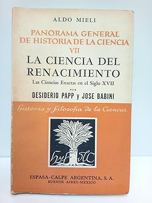 La Ciencia del Renacimiento. Las Ciencia Exactas en el Siglo XVII