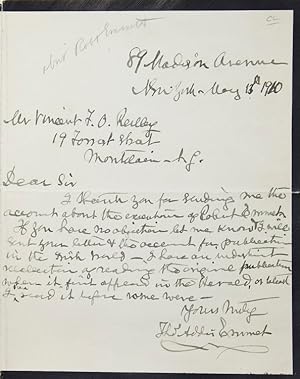 Autograph Letter, Signed. About Robert Emmet