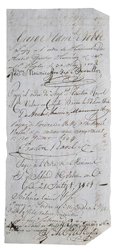 Treasury document signed remitting £250 to Messrs. George and Edward Noble