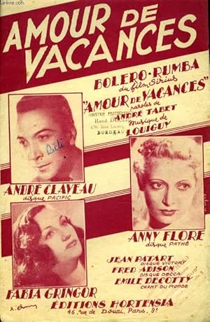 Bild des Verk�ufers f�r AMOUR DE VACANCES zum Verkauf von Le-Livre