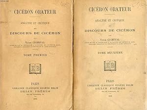 Bild des Verkufers fr CICERON ORATEUR, ANALYSE ET CRITIQUE DES DISCOURS DE CICERON, 2 TOMES zum Verkauf von Le-Livre