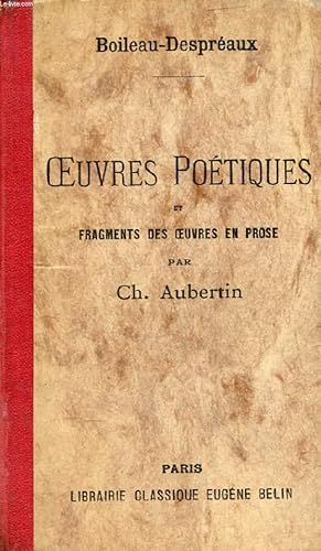 Bild des Verkufers fr OEUVRES POETIQUES ET FRAGMENTS DES OEUVRES EN PROSE zum Verkauf von Le-Livre