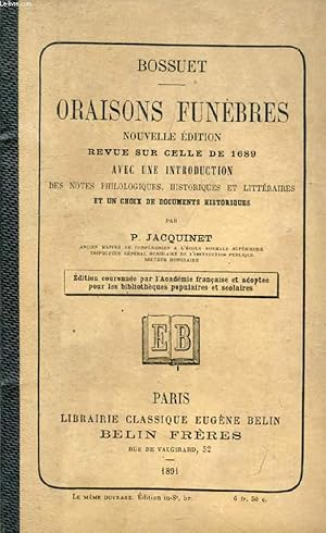 Imagen del vendedor de ORAISONS FUNEBRES a la venta por Le-Livre