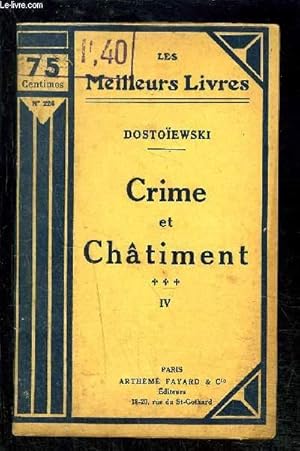 Seller image for CRIME ET CHATIMENT- TOME 4- vendu seul for sale by Le-Livre