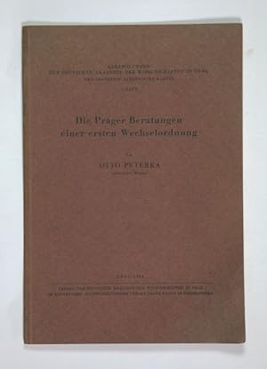 Bild des Verkufers fr Die Prager Beratungen einer ersten Wechselordnung. (= Abhandlungen der Deutschen Akademie der Wissenschaften in Prag. Philosophisch-historische Klasse, Heft 5). zum Verkauf von Versandantiquariat Wolfgang Friebes