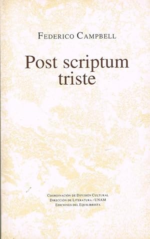 Imagen del vendedor de POST SCRIPTUM TRISTE. a la venta por Asilo del libro