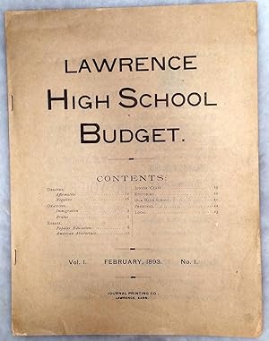 L. H. S. [Lawrence High School] Budget, Vol. 1, No. 1, February 22, 1893