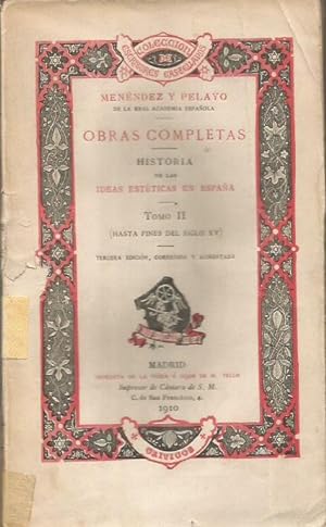 Imagen del vendedor de HISTORIA DE LAS IDEAS ESTTICAS EN ESPAA Tomo II. Hasta fines del siglo XV a la venta por Librovicios