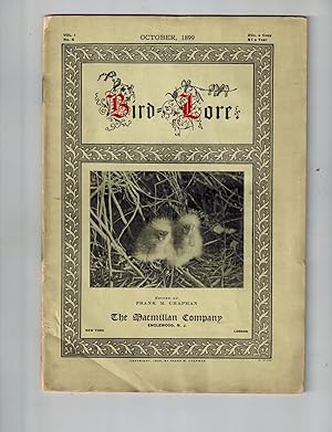 Image du vendeur pour Bird Lore; An Illustrated Bi-Monthly Magazine Devoted to the Study and Protection of Birds; October 1899, Vol. 1, No. 5 mis en vente par Dale Steffey Books, ABAA, ILAB