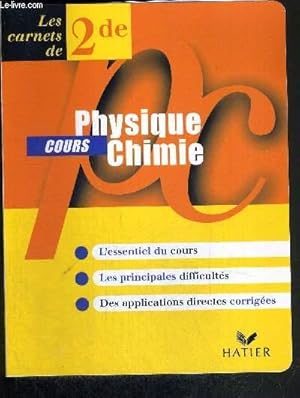 Image du vendeur pour COURS PHYSIQUE CHIMIE - LES CARNETS DE 2de mis en vente par Le-Livre