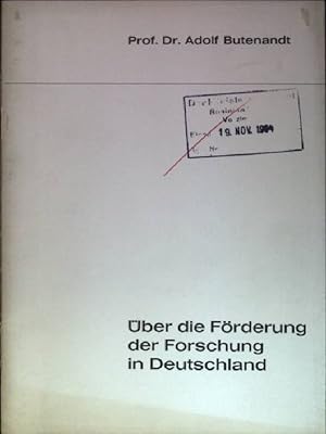 Imagen del vendedor de ber die Frderung der Forschung in Deutschland: Festrede a la venta por books4less (Versandantiquariat Petra Gros GmbH & Co. KG)