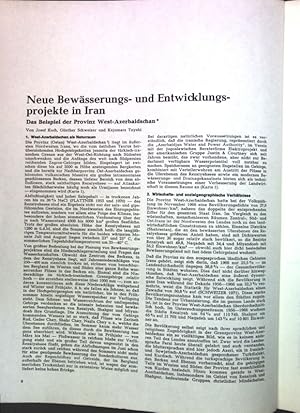 Bild des Verkufers fr Neue Bewsserungs- und Entwicklungsprojekte in Iran; zum Verkauf von books4less (Versandantiquariat Petra Gros GmbH & Co. KG)