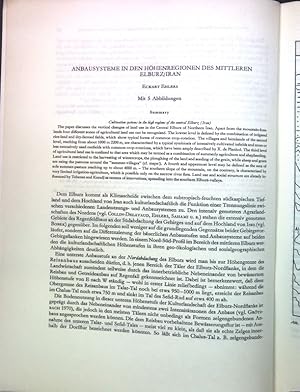 Bild des Verkufers fr Anbausysteme in den Hhenregionen des mittleren Elburz/Iran; zum Verkauf von books4less (Versandantiquariat Petra Gros GmbH & Co. KG)