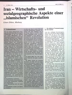 Image du vendeur pour Iran: Wirtschafts- und sozialgeographische Aspekte einer "islamischen" Revolution. mis en vente par books4less (Versandantiquariat Petra Gros GmbH & Co. KG)