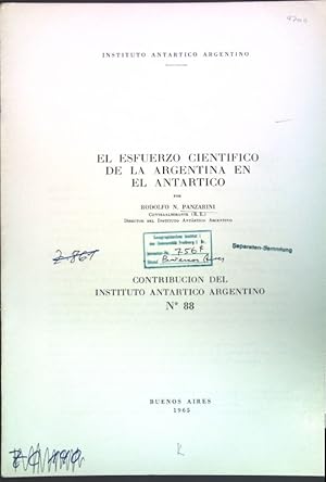 Imagen del vendedor de El esfuerzo cientifico de la Argentina en el Antartico; a la venta por books4less (Versandantiquariat Petra Gros GmbH & Co. KG)