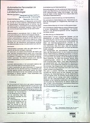 Bild des Verkufers fr Automatische Fernmelder im Stationsnetz der Landeshydrologie; zum Verkauf von books4less (Versandantiquariat Petra Gros GmbH & Co. KG)