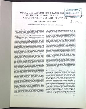 Seller image for Quelques aspects du transport des alluvions grossieres et du faconnement des Lits Fluviaux; for sale by books4less (Versandantiquariat Petra Gros GmbH & Co. KG)