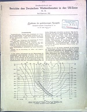 Immagine del venditore per Probleme der grorumigen Synoptik; Sonderabdruck aus: Berichte des Deutschen Wetterdienstes in der US-Zone, Nr. 35; venduto da books4less (Versandantiquariat Petra Gros GmbH & Co. KG)