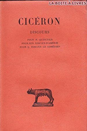 Imagen del vendedor de Discours Pour P. Quinctius Pour Sex. Roscius d'Amrie Pour Q. Roscius Le Comdien a la venta por JLG_livres anciens et modernes