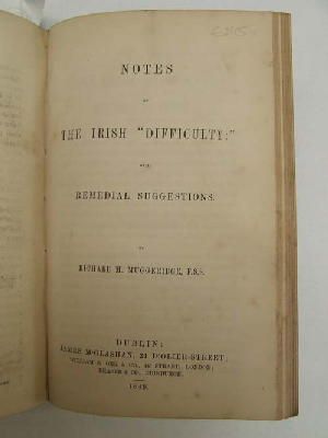 Seller image for Notes On the Irish "Difficulty": With Remedial Suggestions for sale by Kennys Bookshop and Art Galleries Ltd.