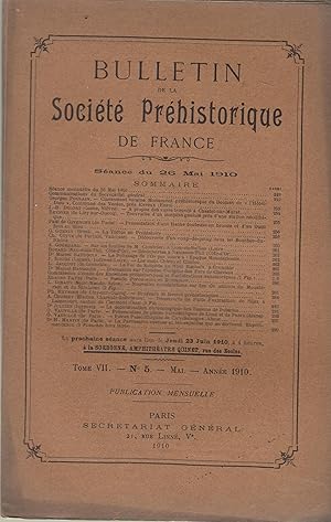 Imagen del vendedor de Bulletin de la Socit Prhistorique de France - Sance du 26 Mai 1910 - Tome VII - N 5 a la venta por PRISCA