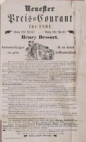 Neuester Preis-Courant für 1861 von Henry Dessort. Ganz feste Preise!