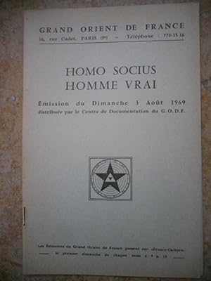 Imagen del vendedor de Homo socius homme vrai a la venta por Frederic Delbos