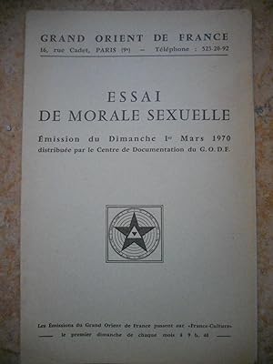 Seller image for Essai de morale sexuelle for sale by Frederic Delbos