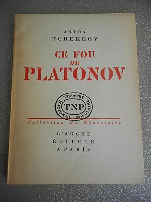 Image du vendeur pour Ce fou de Platonov mis en vente par Frederic Delbos