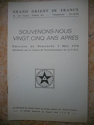 Immagine del venditore per Souvenons-nous vingt cinq ans apres venduto da Frederic Delbos