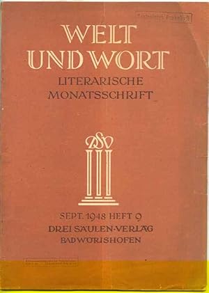 Welt und Wort. Literarische Monatsschrift