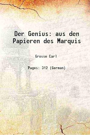 Seller image for Der Genius aus den Papieren des Marquis Volume T.1 1791 for sale by Gyan Books Pvt. Ltd.