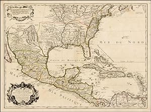 Carte du Mexique et de la Floride des Terres Angloises et des Isles Antilles du Cours et des Envi...