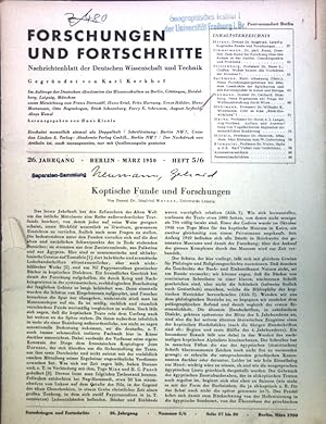 Bild des Verkufers fr Neue Ergebnisse zur Frage der Wellenentstehung durch Wind; in: 26. Jg. Heft 5/6 Forschungen und Fortschritte, Nachrichtenblatt der deutschen Wissenschaft und Technik; zum Verkauf von books4less (Versandantiquariat Petra Gros GmbH & Co. KG)