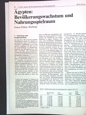 Bild des Verkufers fr gypten: Bevlkerungswachstum und Nahrungsspielraum; zum Verkauf von books4less (Versandantiquariat Petra Gros GmbH & Co. KG)