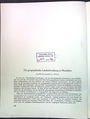 Seller image for Die geographische Landesforschung in Westfalen; for sale by books4less (Versandantiquariat Petra Gros GmbH & Co. KG)