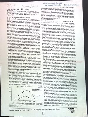 Imagen del vendedor de Die Alpen im Treibhaus: Ergebnisse der int. Fachtagung vom 11. Mai 1990 an der ETH Zrich ber Schnee, Eis und Wasser der Alpen in einer wrmeren Atmosphre. a la venta por books4less (Versandantiquariat Petra Gros GmbH & Co. KG)