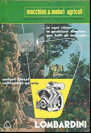 MACCHINE & MOTORI AGRICOLI- mensile di meccanica agraria - n.9 del settembre 1956., Bologna, Edag...