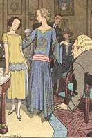 Seller image for Vous tiez haute comme a" ou a ne nous rajeunit pas. Robe d'aprs-midi et robe de fillette, de Jeanne Lanvin (pl.16, La Gazette du Bon ton, 1922 n2) for sale by Librairie Le Feu Follet