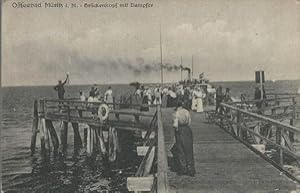 Ansichtskarte Ostseebad Müritz i.M. (Brückenkopf mit Dampfer)