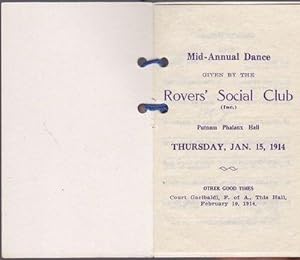 A 4 Page Dance Card Program for the Mid- Annual Dance Given by the Rovers Social Club At the Putn...
