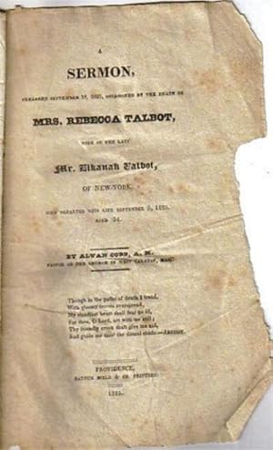 1825 Sermon Preached on Sept 18, Mrs. Rebecca Talbot NY