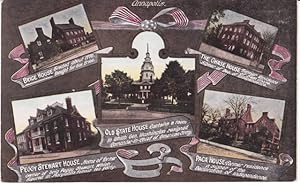 A Multi View Postcard of Annapolis with Train Timetable and Prices