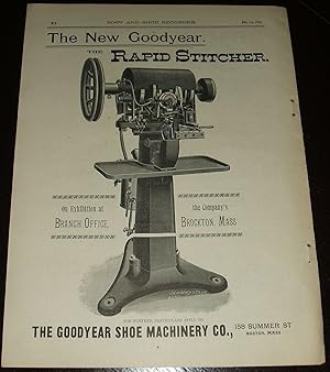 Goodyear Shoe Machinery Company Original 1891 Full Page Illustrated Advertisement