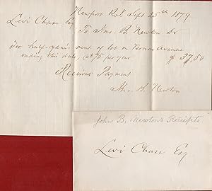 Seller image for 1879 Newport Rhode Island Quaker Ephemera a Rent Receipt Levi Chase John B. Newton for sale by biblioboy