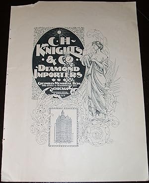 1893 Illustrated Advertisement for C. H. Knight & Company Diamond Importers of Chicago , ILL