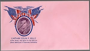 Illustrated World War Two Patriotic Postal Envelope of Captain Colin P. Kelly