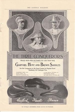 Original 1898 Garford, Hunt & Brown Advertisement for Bicycle Seats