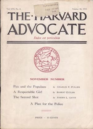 The Harvard Advocate for October 30th,1919
